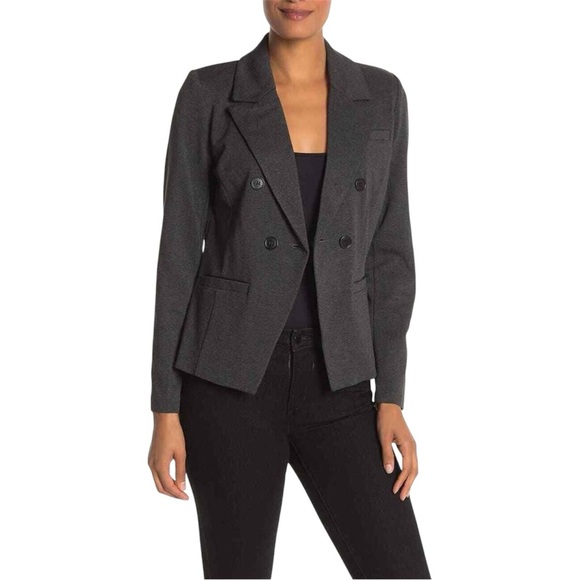 bagatelle Jackets & Blazers - Bagatelle Collection Women's Double-Breasted Gray Blazer